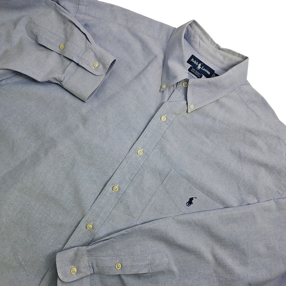 Ralph Lauren Other - Ralph Lauren Big Shirt Mens XXL Blue 100% Cotton Long Sleeve Button Up Pony Logo